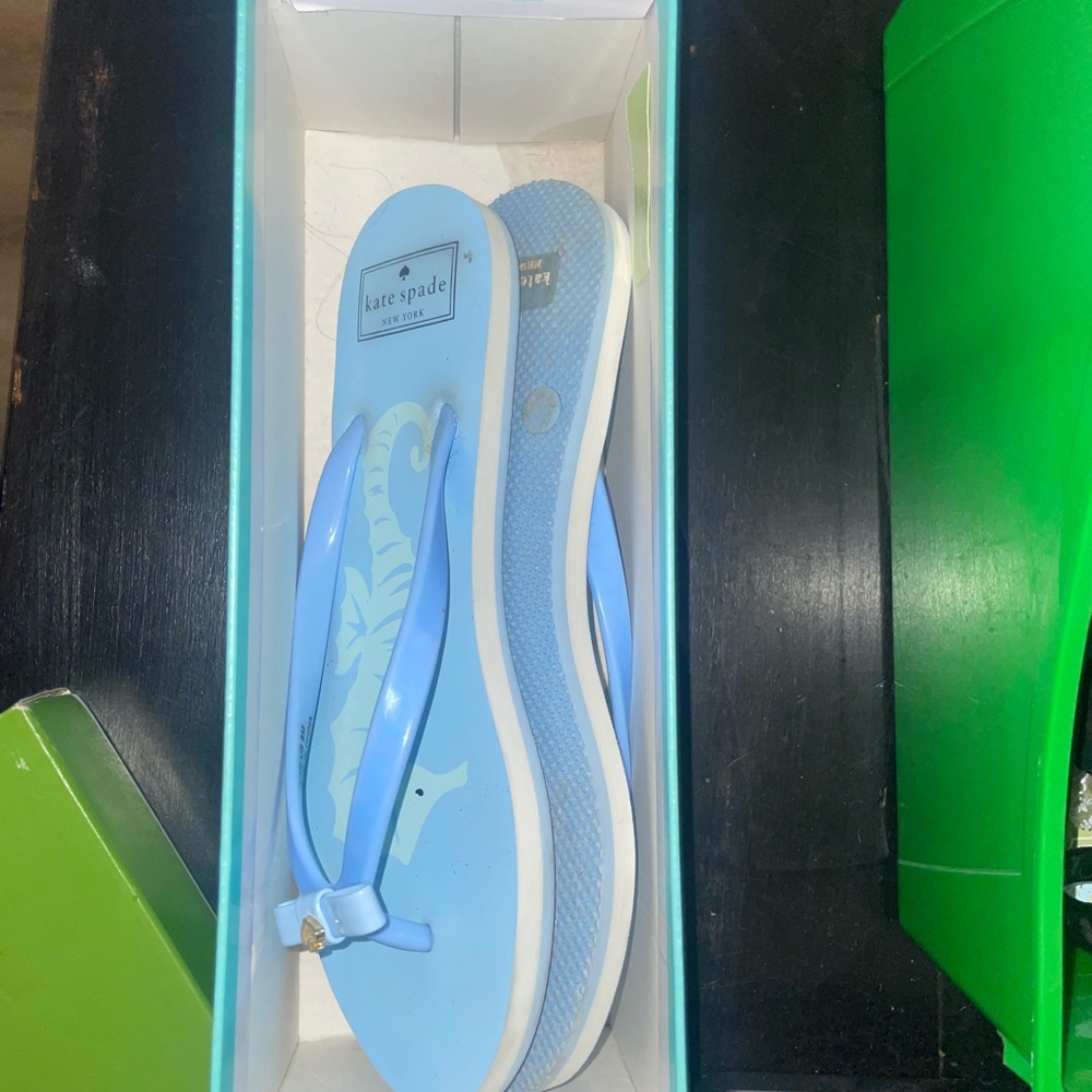 Kate Spade Light Blue Flip Flops - Picture 4 of 6